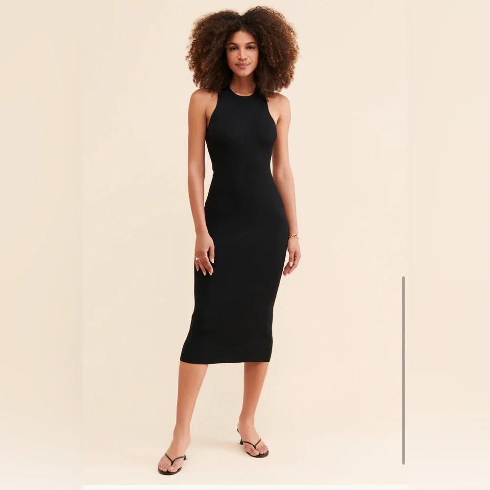 Line & Dot Black Open Back Sleeveless Dress NWOT - Picture 4 of 7